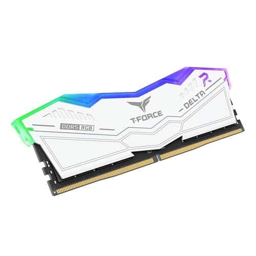 TeamGroup T-Force Delta RGB 16GB (16GBx1) DDR5 CL36 5600MHz RAM (White)