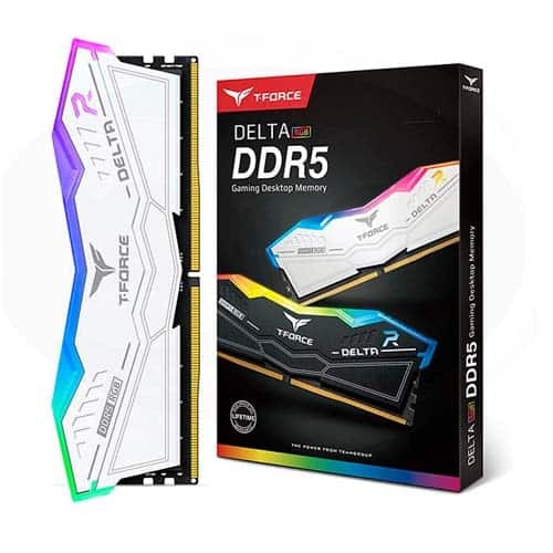 TeamGroup T-Force Delta RGB 16GB (16GBx1) DDR5 CL36 5600MHz RAM (White)