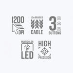 ZEBRONICS Zeb Scorpio Pro with a High-Performance Gold-Plated USB Mouse: 3 Buttons, Multi-Color LED Lights,High-Resolution Sensor with 1.3 metre Braided Cable, and DPI Switch(Black)