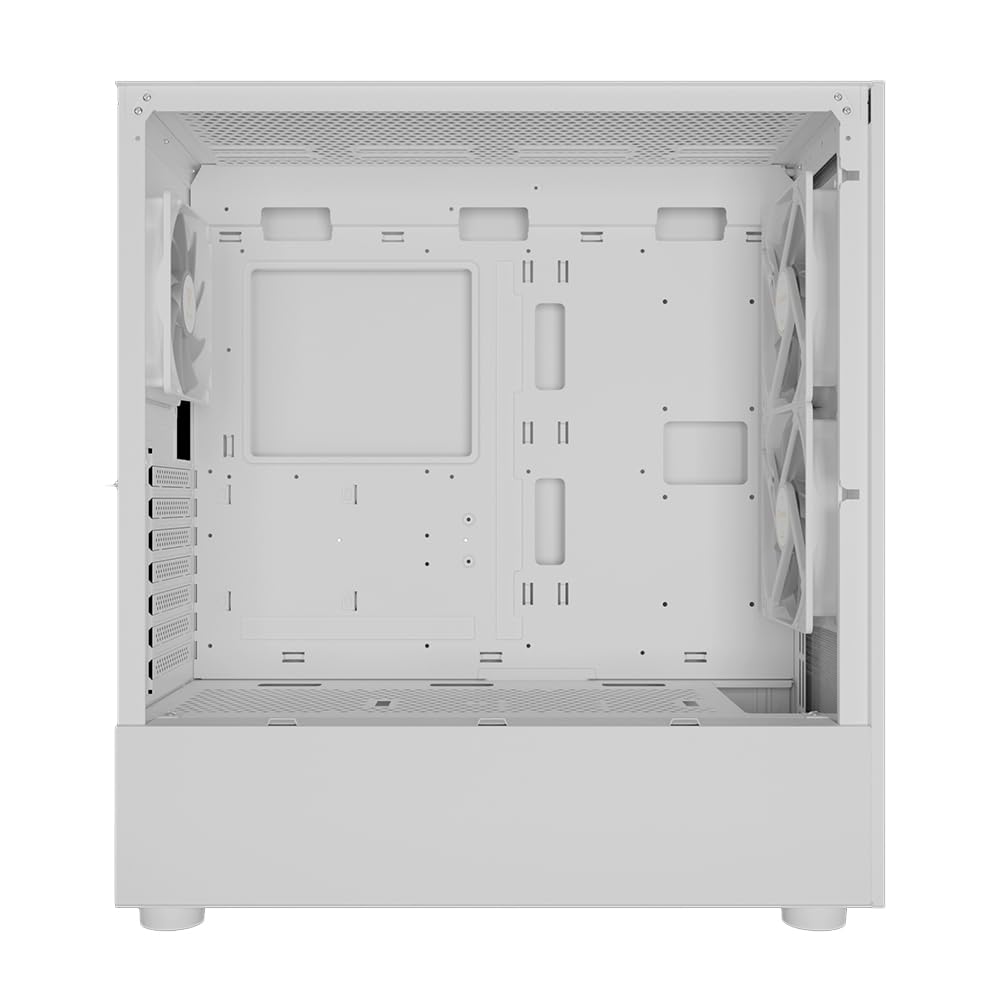 Gamdias Talos E3 Mesh Elite, E-ATX Mid Tower Gaming PC Case w/Tempered Glass, Built-in 2x140mm & 1x120mm PWM ARGB Fans, Up to Radiators/AIO 360mm, 390mm GPU/VGA RTX 40 Series, 180mm CPU Cooler-White