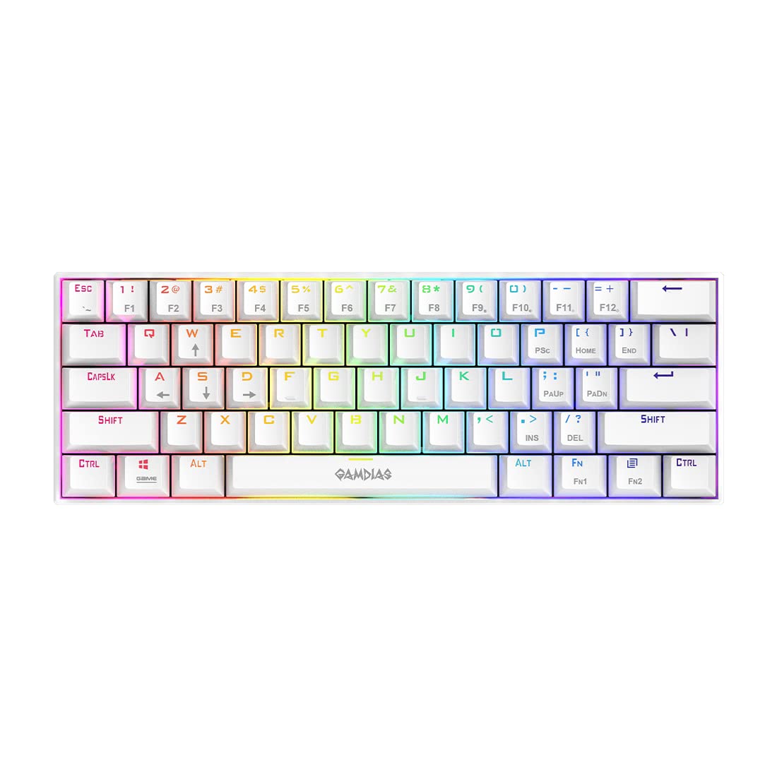 GAMDIAS HERMES E3 White RGB Mechanical Gaming Keyboard (Blue Switch)