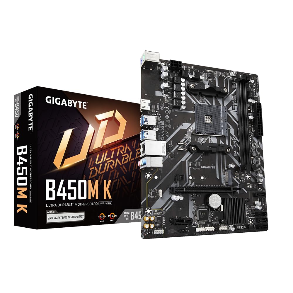 GIGABYTE B450M K DDR4 AM4 Motherboard | Ryzen Support