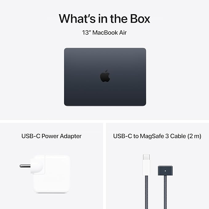 Apple 2025 MacBook Air (13-inch, Apple M4 chip with 10-core CPU and 8-core GPU, 16GB Unified Memory, 256GB) - Midnight