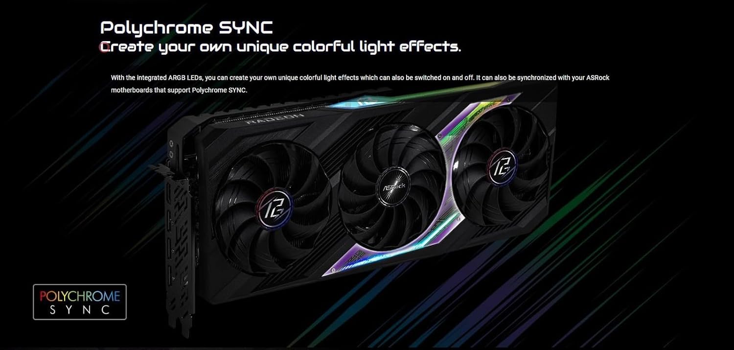 ASRock Radeon RX 7700 XT 12GB GDDR6 Phantom Gaming OC Graphics Card