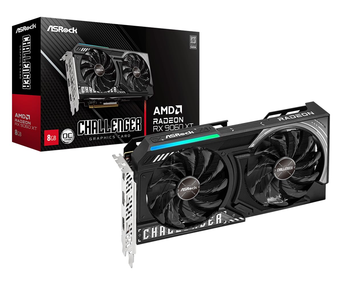 ASRock Radeon RX 9060 XT 8GB GDDR6 Challenger Graphics Card