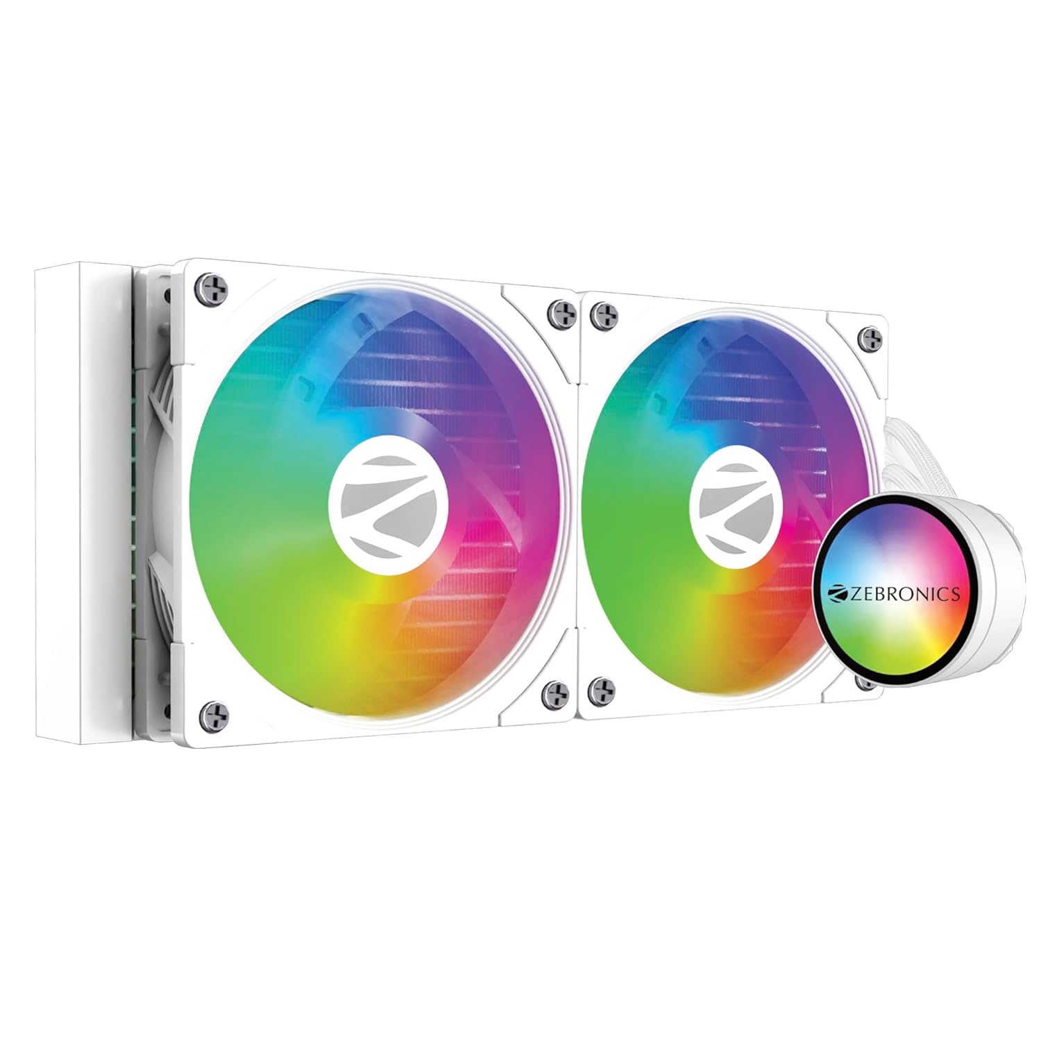 ZEBRONICS AIO240V White 240mm Liquid CPU Cooler | Intel & AMD