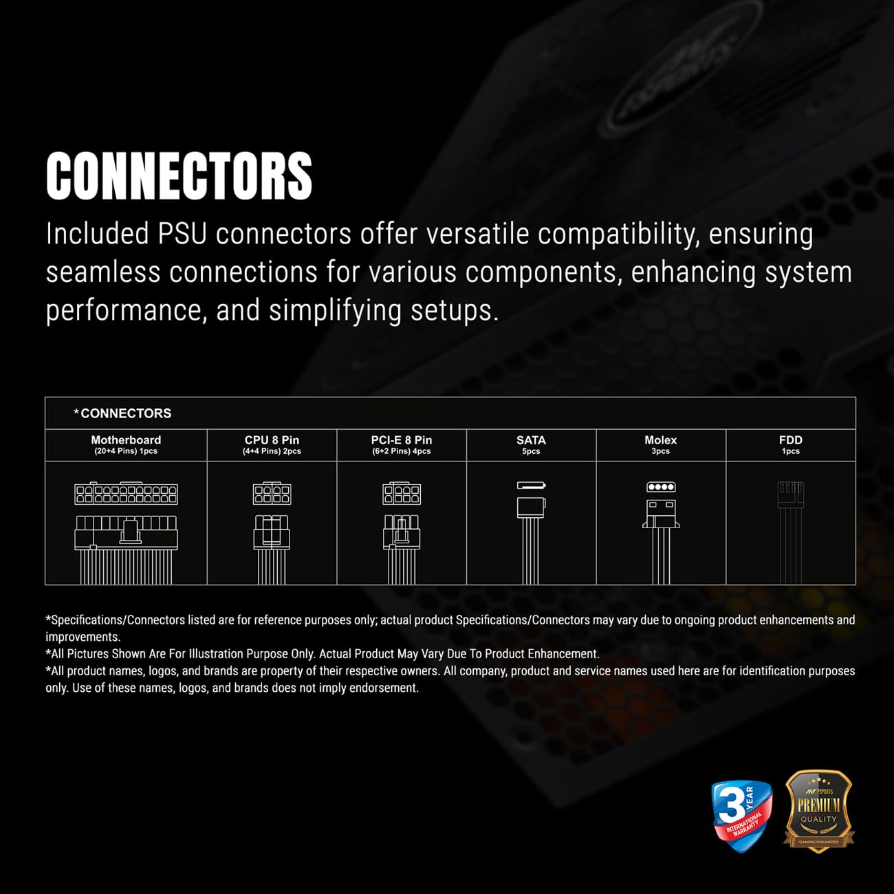 Ant Esports FG750V 750W Power Supply ATX PSU
