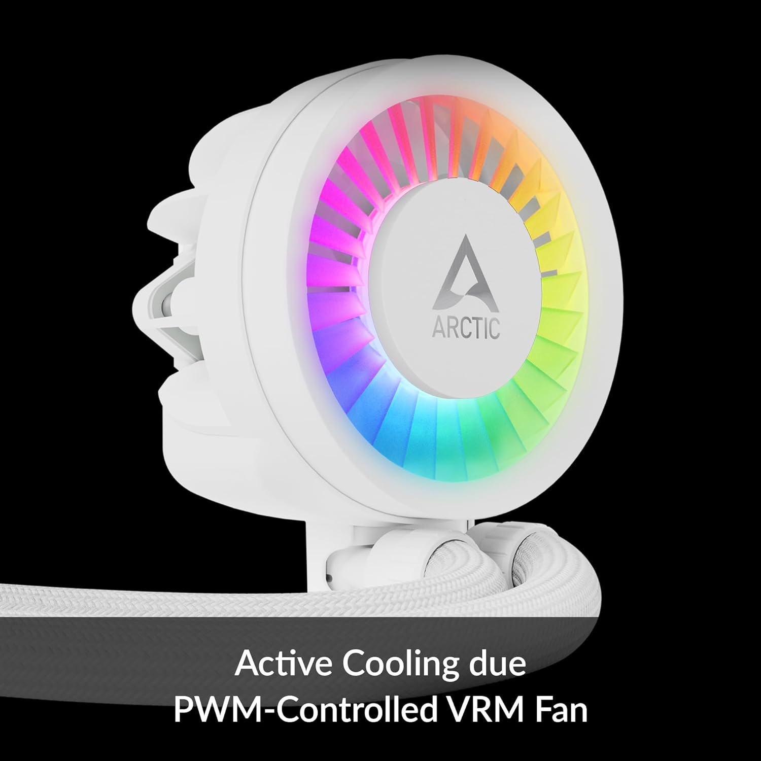 ARCTIC Liquid Freezer III 240 A-RGB - CPU AIO Water Cooler, Water Cooling PC, Intel & AMD, Efficient PWM-Controlled Pump, Fan: 200–2000 RPM, LGA1851 and LGA1700 Contact Frame - White