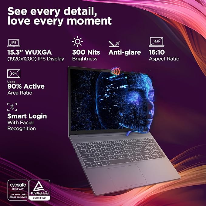 Lenovo IdeaPad Slim 3 14th Gen Intel Core 5 210H 15.3 inch (38.8cm) WUXGA IPS Laptop (24GB RAM/1TB SSD/Windows 11/Office Home 2024/Backlit Keyboard/1Yr ADP Free/Grey/1.6Kg), 83K4004VIN