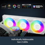 ARCTIC Liquid Freezer III Pro 420 A-RGB (White) - AIO CPU Cooler, 3 x 140 mm Water Cooling, 38 mm Radiator, PWM Pump, VRM Fan, AMD AM5/AM4, Intel LGA1851/1770 Contact Frame - White