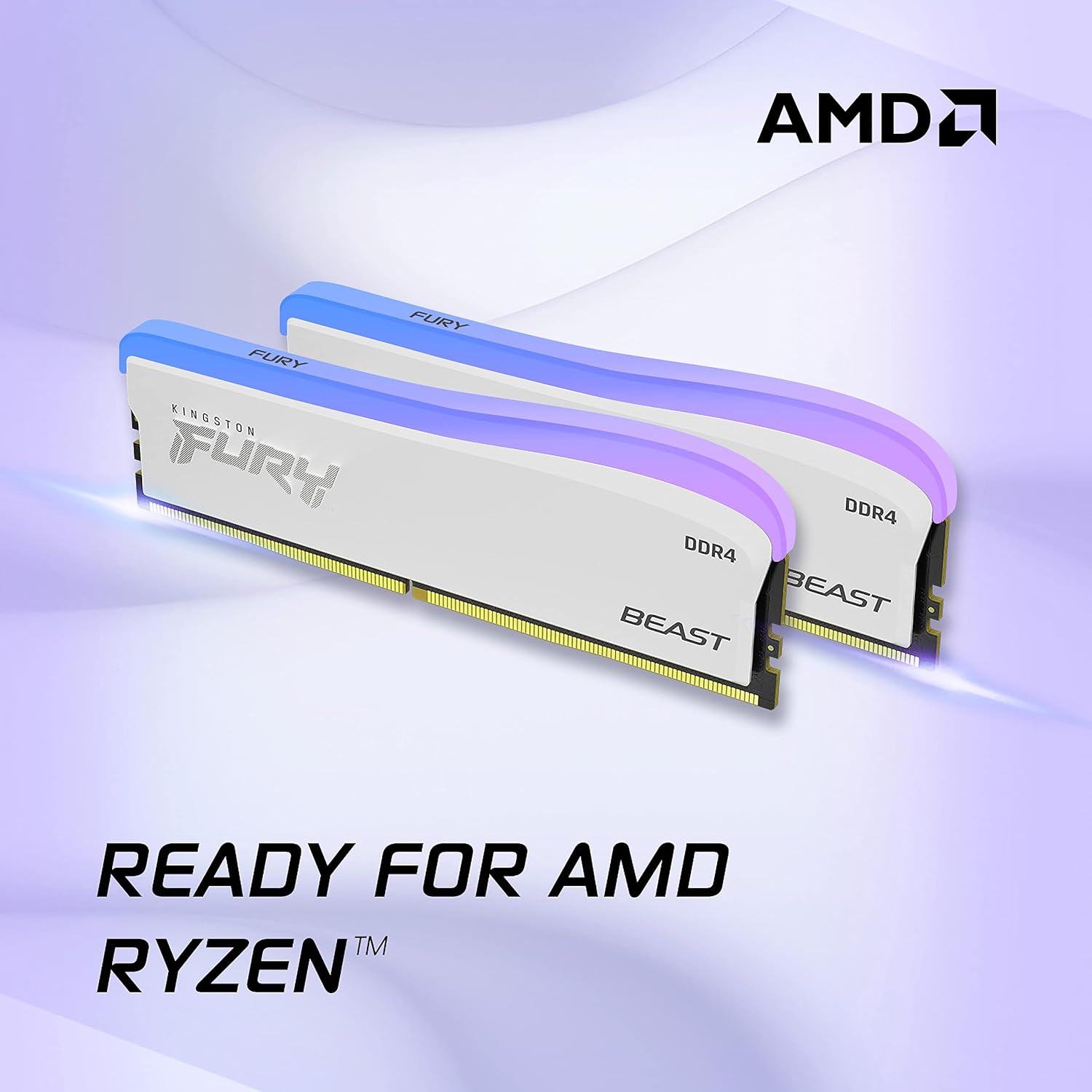 Kingston Fury Beast DDR4 RGB Special Edition Memory 8GB 3200MT/s DDR4 CL16 DIMM White RGB SE