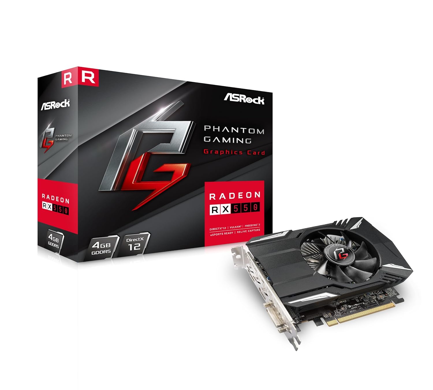 ASRock Radeon RX 550 4GB GDDR5 Phantom Gaming Graphics Card