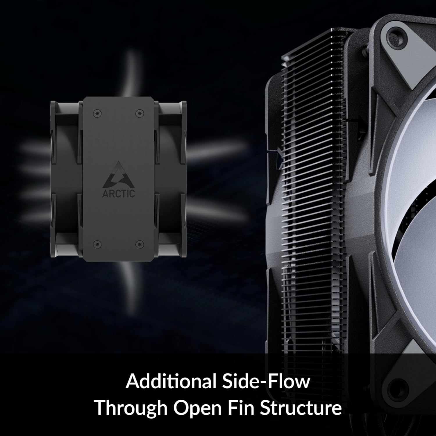 ARCTIC Freezer 36 A-RGB (Black)- CPU Cooler with Push-Pull, Two Pressure-optimised 120 mm P Fans and ARGB Lighting, Fluid Dynamic Bearing, 200–2000 RPM, 4 Heatpipes, incl. MX-6 Thermal Compound