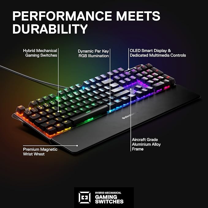 SteelSeries USB Apex 5 Hybrid Mechanical Gaming Keyboard