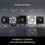ARCTIC Freezer 36 A-RGB (Black)- CPU Cooler with Push-Pull, Two Pressure-optimised 120 mm P Fans and ARGB Lighting, Fluid Dynamic Bearing, 200–2000 RPM, 4 Heatpipes, incl. MX-6 Thermal Compound