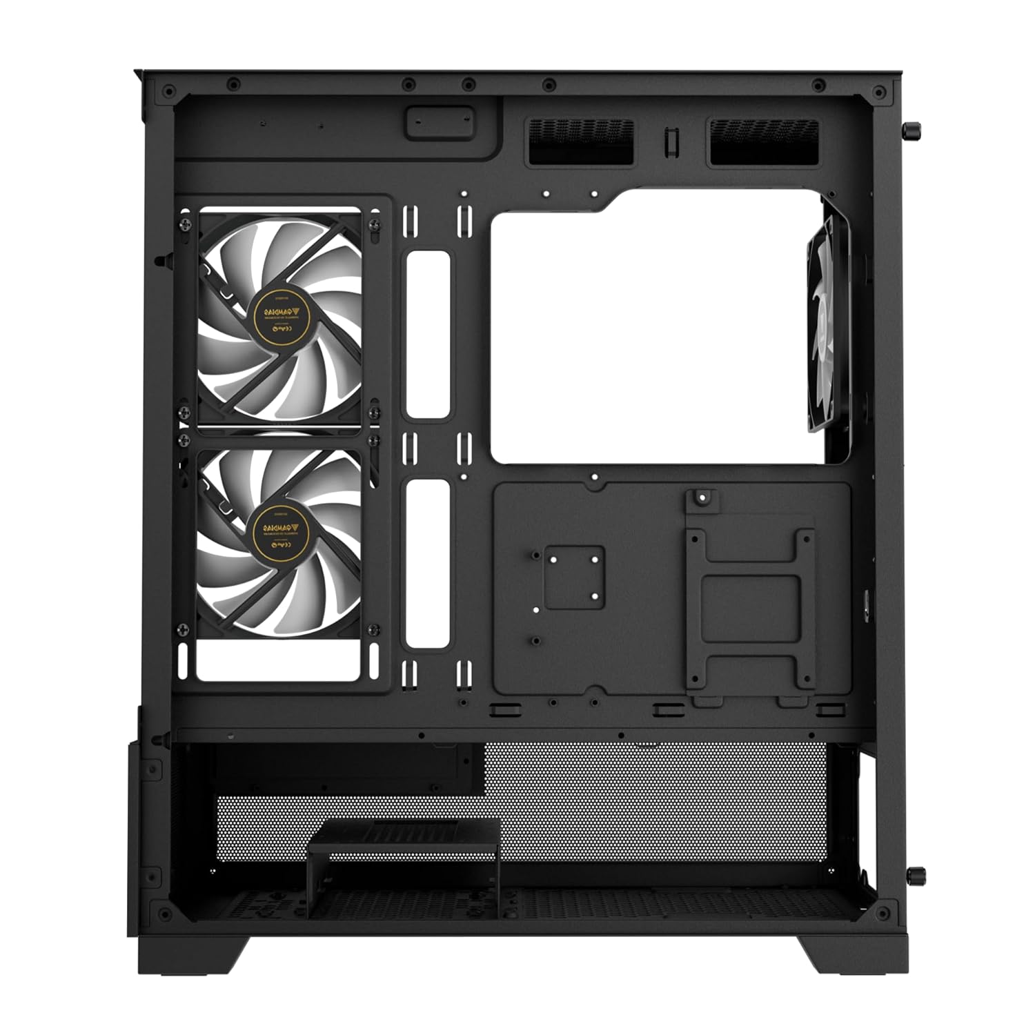 GAMDIAS Aura GC12 ARGB - Panoramic Argb MID-Tower CASE/Gaming Cabinet | 6 Built-in 120mm ARGB Fans, Supports Mini-ITX, Micro-ATX, and ATX, AIO Support Top: 360mm, 280mm/ Side: 240mm/ Rear: 120mm
