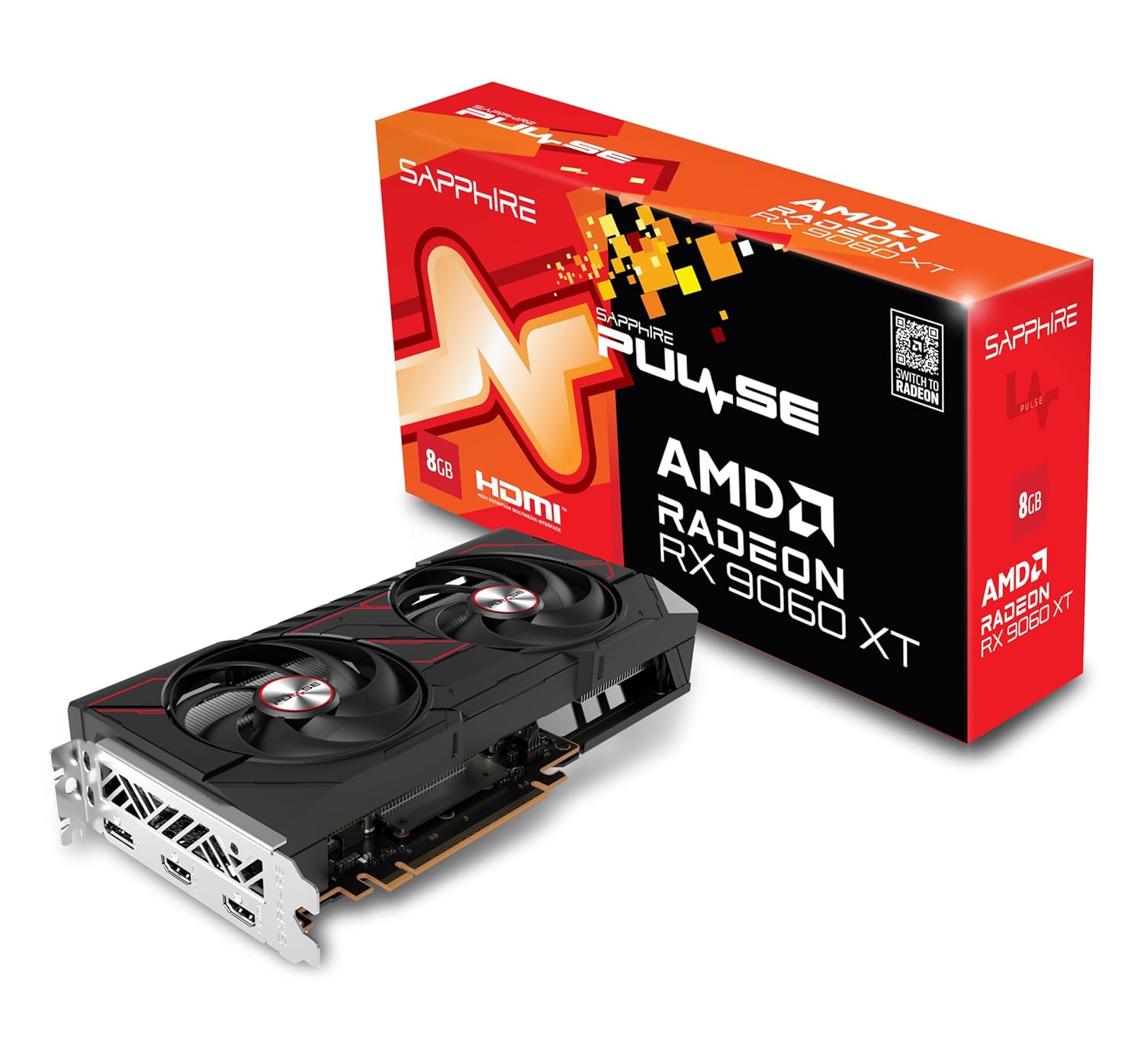 Sapphire Radeon RX 9060 XT 8GB GDDR6 Pulse Graphics Card