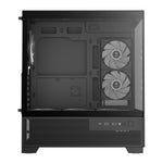 GAMDIAS Aura GC12 ARGB - Panoramic Argb MID-Tower CASE/Gaming Cabinet | 6 Built-in 120mm ARGB Fans, Supports Mini-ITX, Micro-ATX, and ATX, AIO Support Top: 360mm, 280mm/ Side: 240mm/ Rear: 120mm
