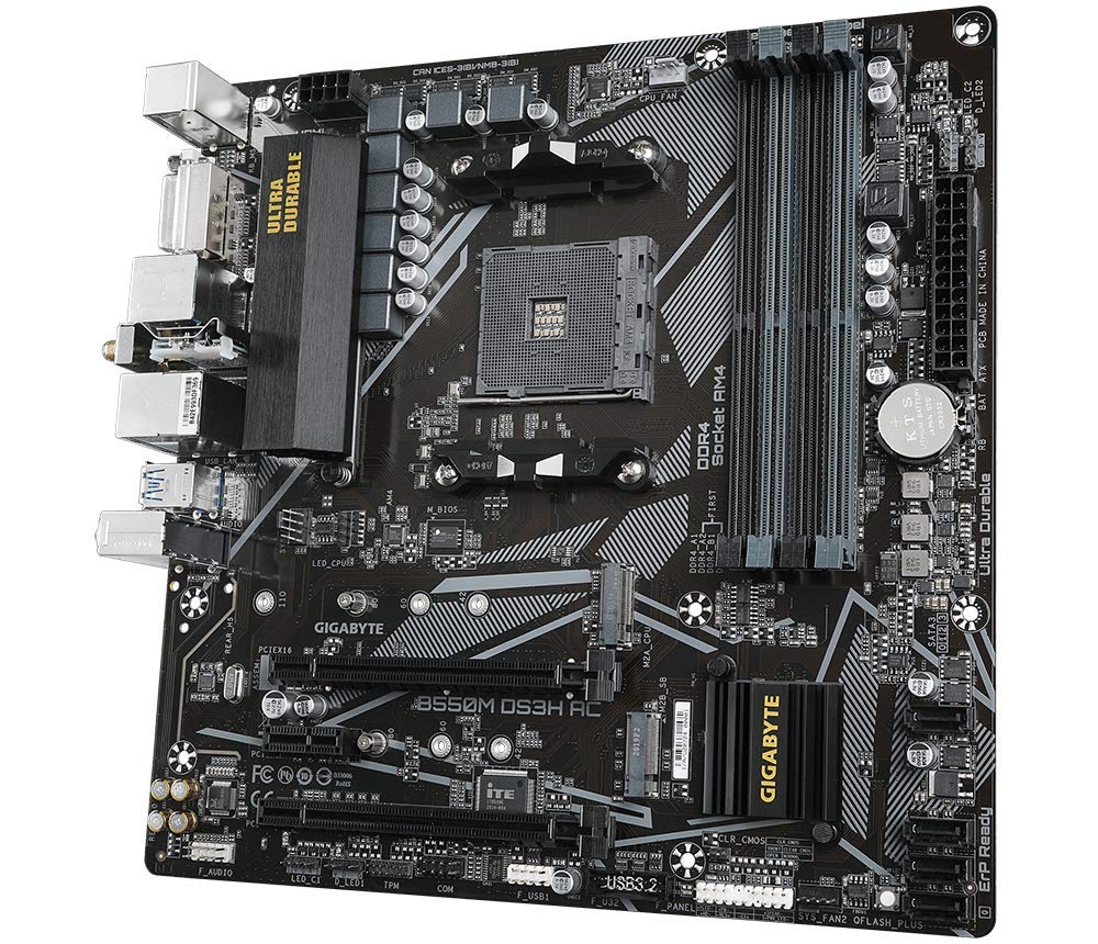 GIGABYTE B550M DS3H AC WiFi DDR4 AM4 Motherboard | Ryzen Support