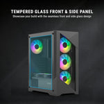 Ant Esports ICE- 270G 6F Mid-Tower ATX Computer Gaming Cabinet with Pre-Installed 6 Static RGB Fans