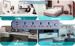 Ant Plus PS421 Power Strip with 4 Universal Socket, 2 USB, 1 Type-C Ports (Grey) Power Strip