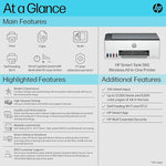 HP Smart Tank 580 All-in-One WiFi Colour Printer | 1 Extra Black Ink Bottle | 1+1 Year Extended Warranty on Registration| Up to 8000 Black & 6000 Colour Prints I Print,Scan & Copy for Office/Home