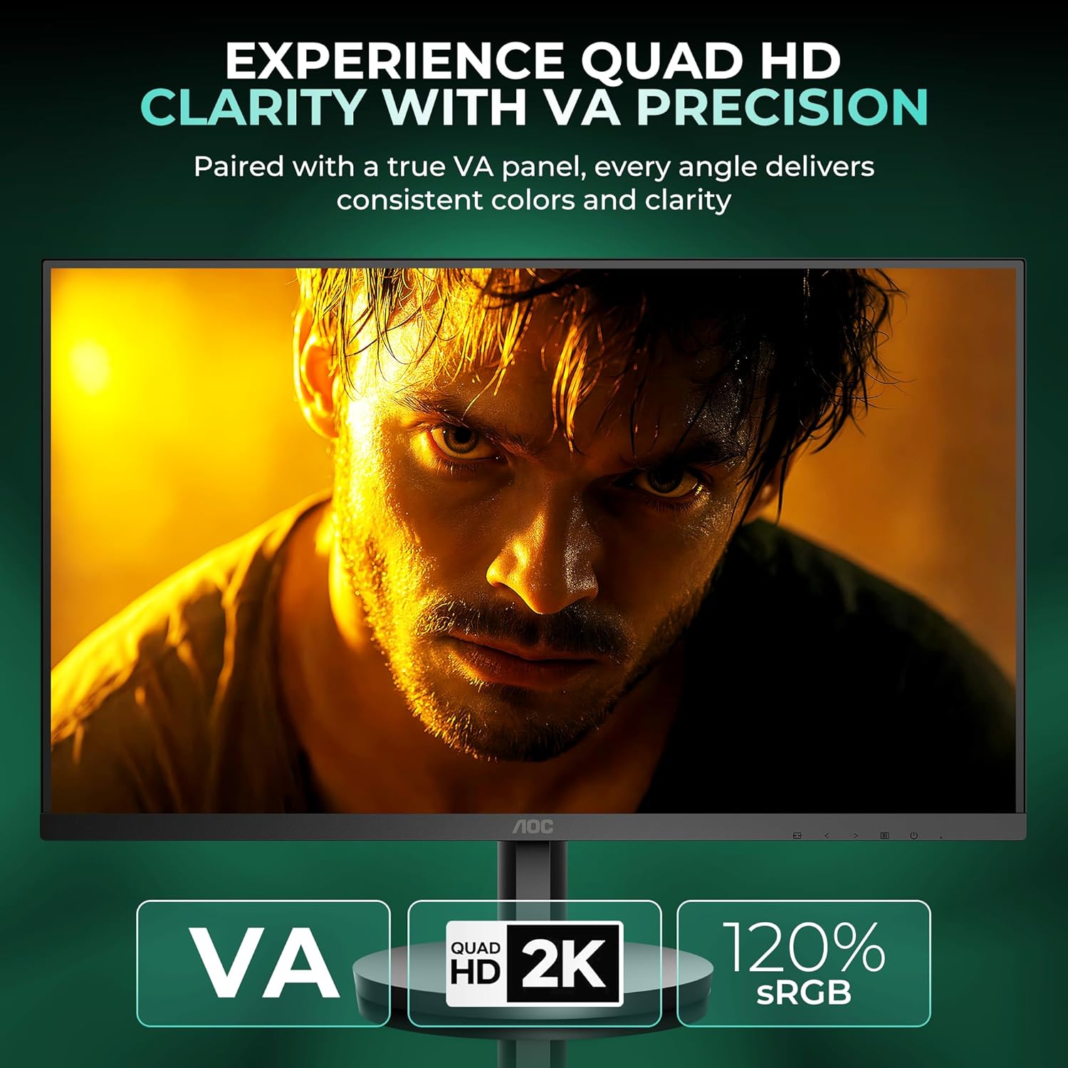 AOC Q27B3M2 Gaming Monitor 27 inch 2560 x 1440 QHD VA, 100Hz Refresh Rate, 4ms Response Time