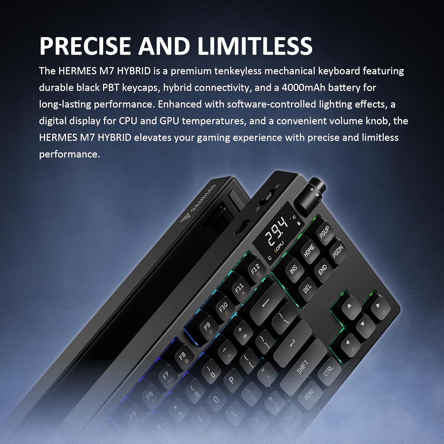 GAMDIAS HERMES M7 Hybrid Wireless Mechanical Keyboard