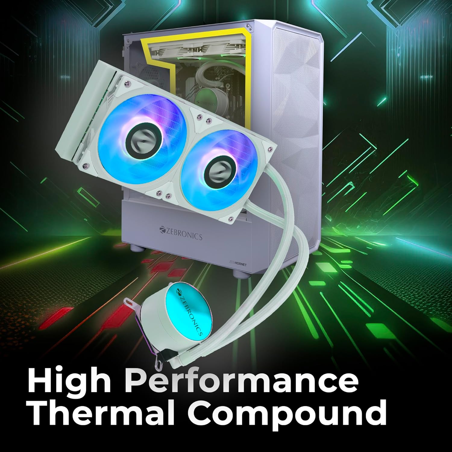 ZEBRONICS AIO240V White 240mm Liquid CPU Cooler | Intel & AMD