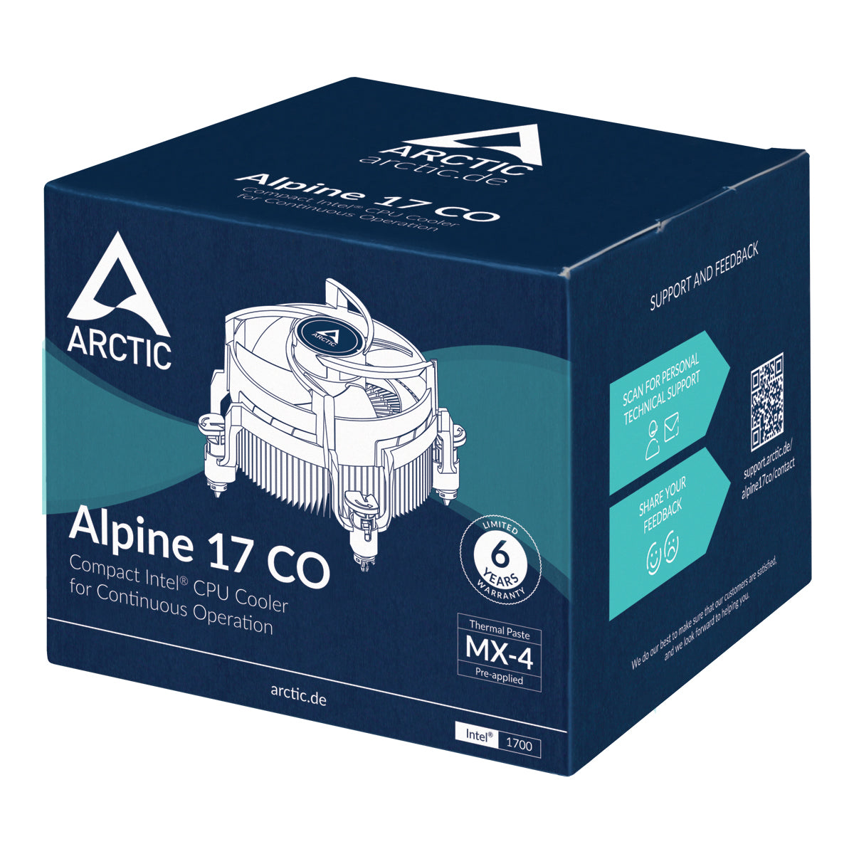 ARCTIC Alpine 17 CO Compact Intel CPU Air Cooler | LGA1851 LGA1700
