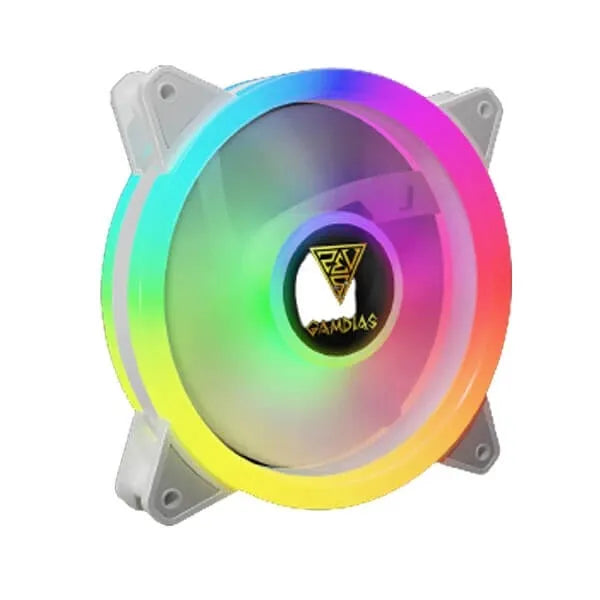 Gamdias Aeolus M2-1204R 120mm (4-in-1 Pack) ARGB Cabinet Fan (White)