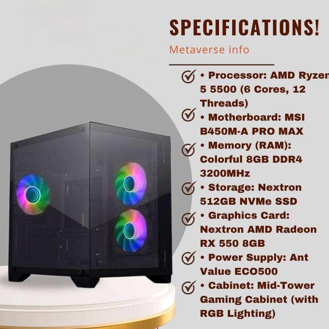 AMD RYZEN 5 5500 [ 6 CORE 12 thread ] AMD PC