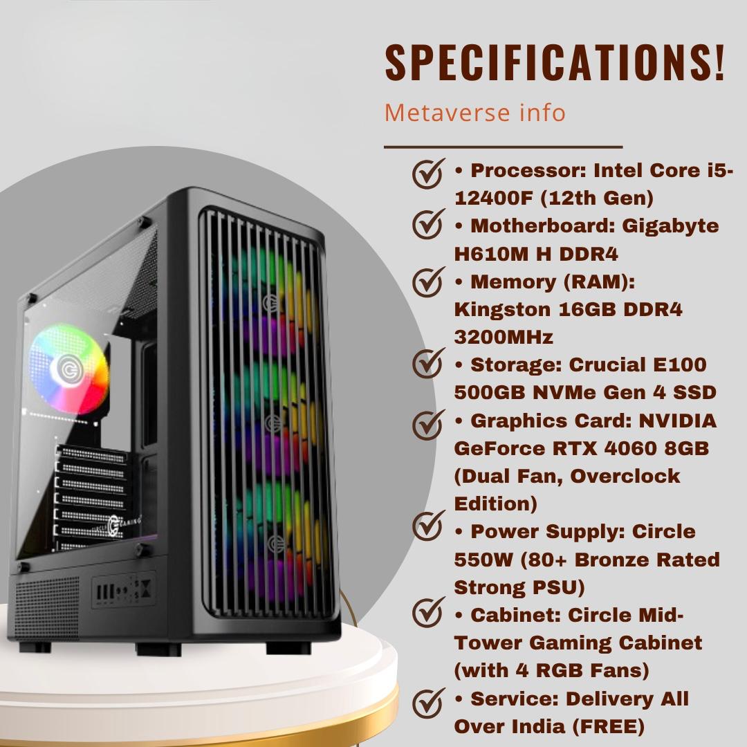 INTEL i5 12400F + Nvidia RTX4060 8gb GPU