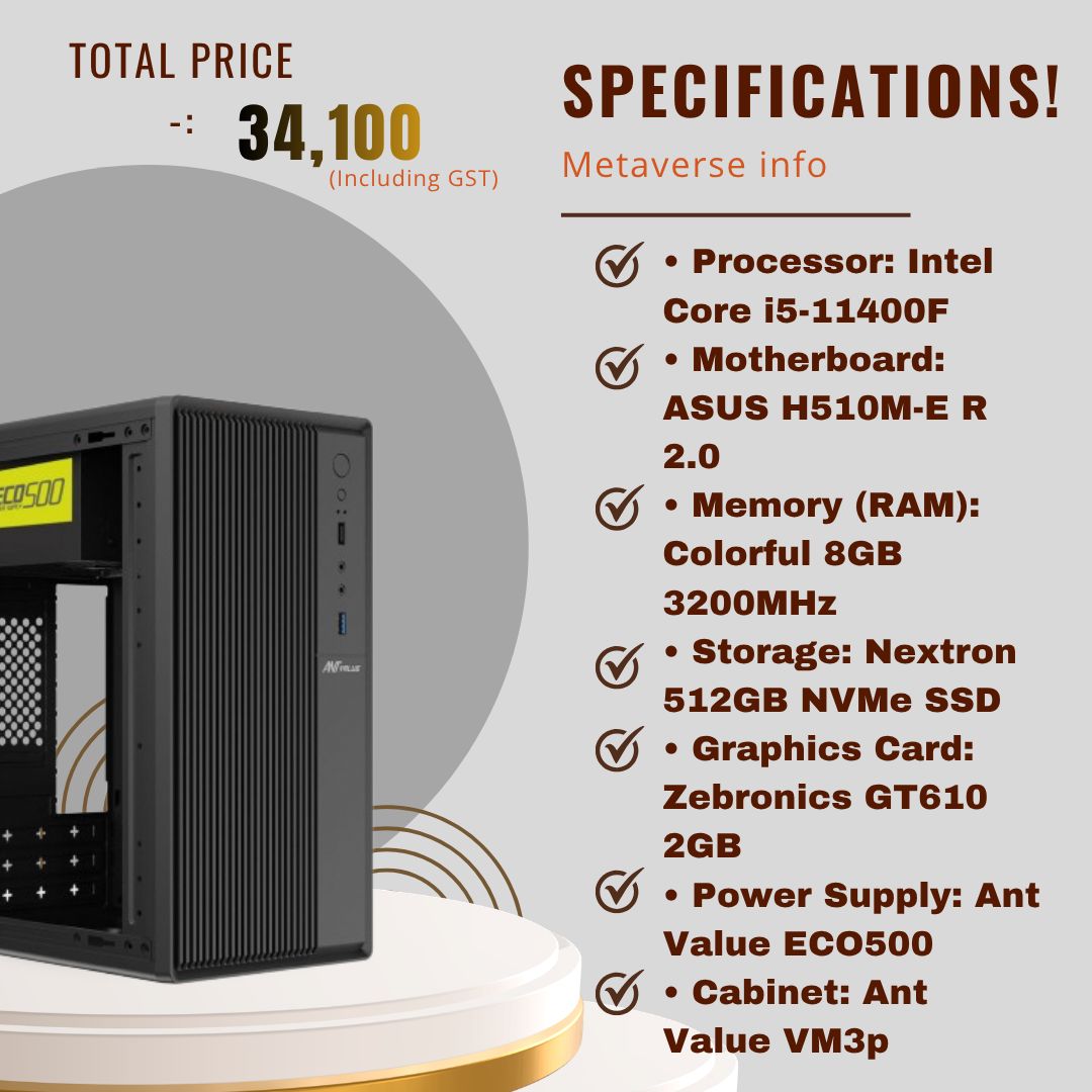 INTEL i5 11TH GEN 11400F PC