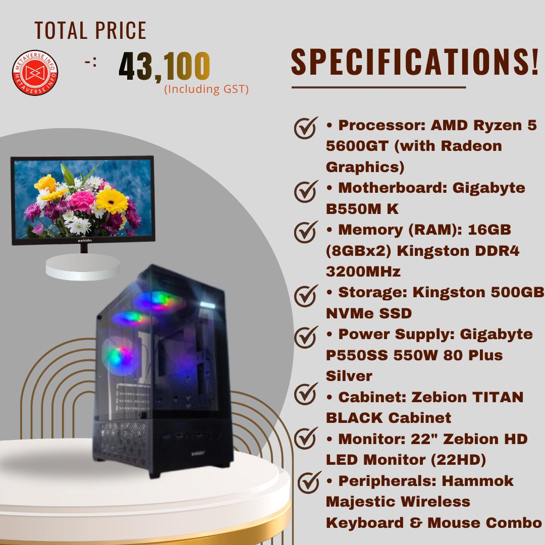 AMD Ryzen 5 5600GT (with Radeon Graphics) PC..