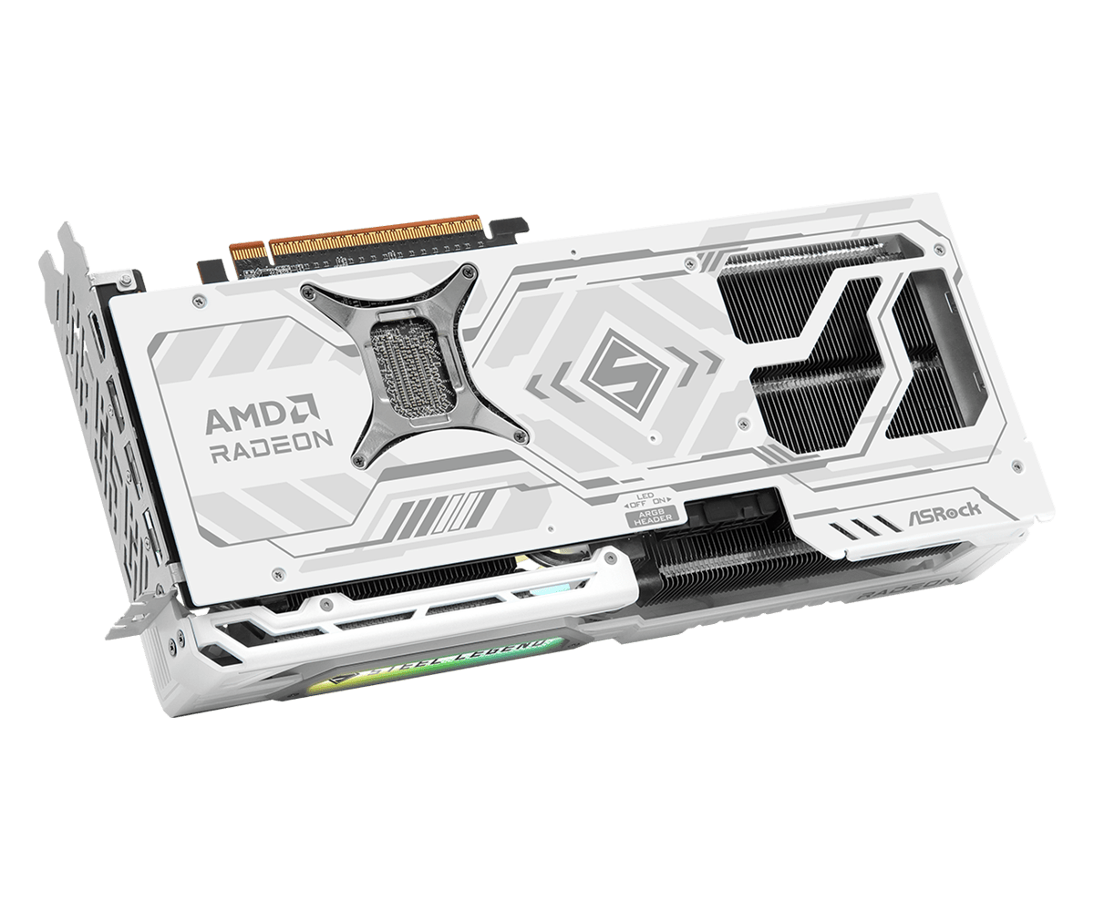 ASRock Radeon RX 9070 XT 16GB GDDR6 Steel Legend White Graphics Card