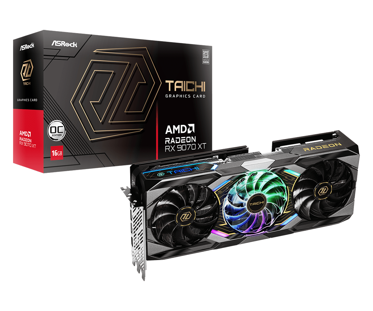 ASRock Radeon RX 9070 XT 16GB GDDR6 Taichi Graphics Card