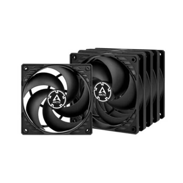 Arctic P12 PWM PST Black Cabinet Fan, 5 Pack