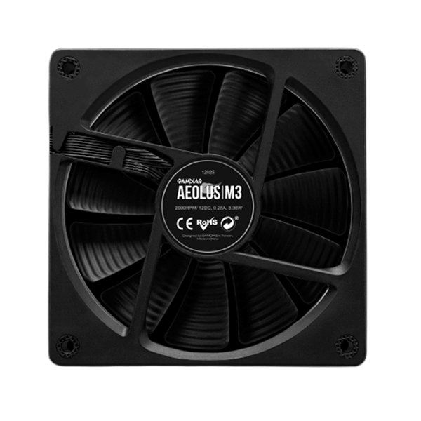 Gamdias Aeolus M3-1204R - 120mm PWM ARGB Cabinet Fan (Four Pack)
