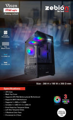 Zebion Vixen Titan BLACK/White Gaming Cabinet
