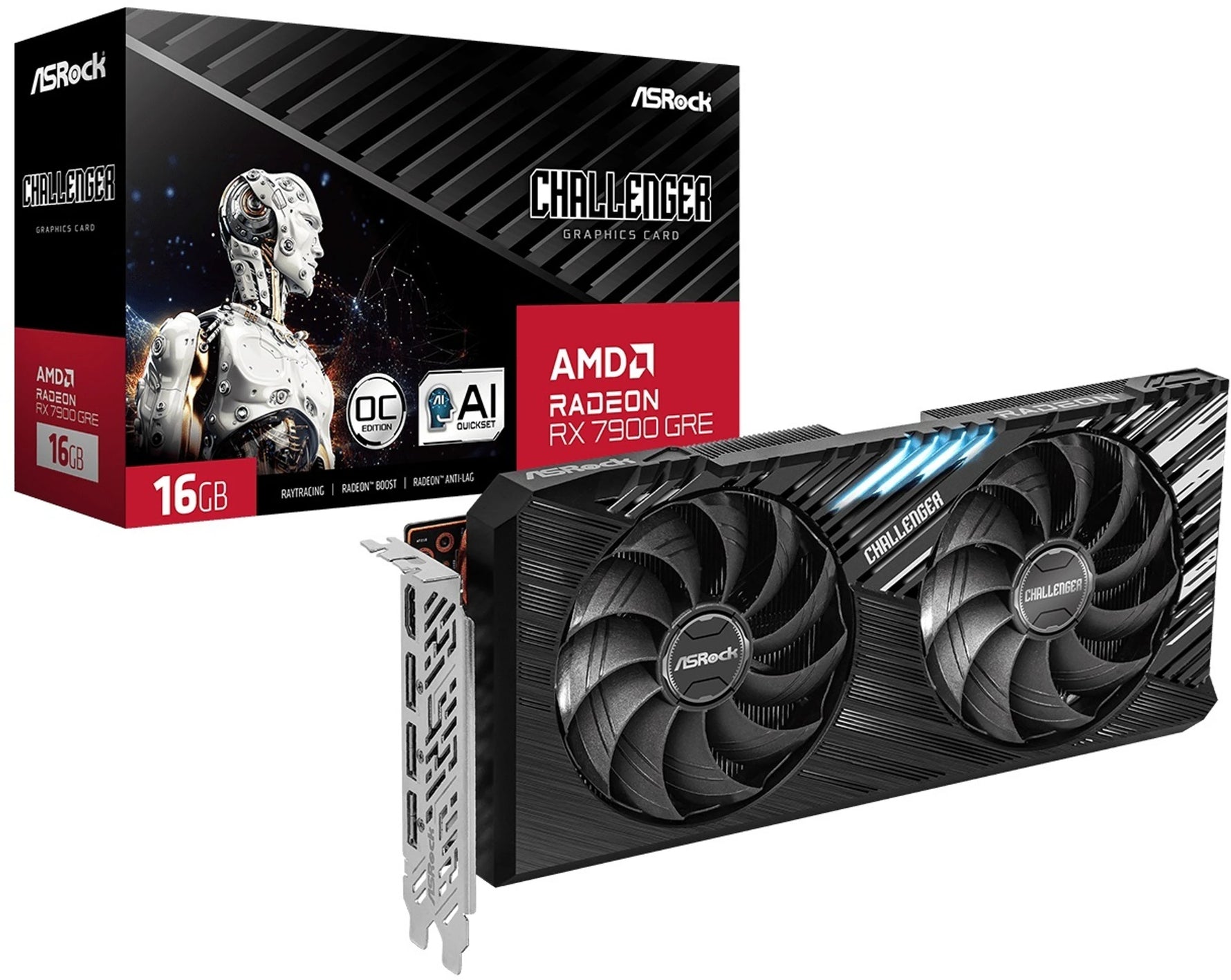 ASRock Radeon RX 7900 GRE 16GB GDDR6 Challenger OC Graphics Card